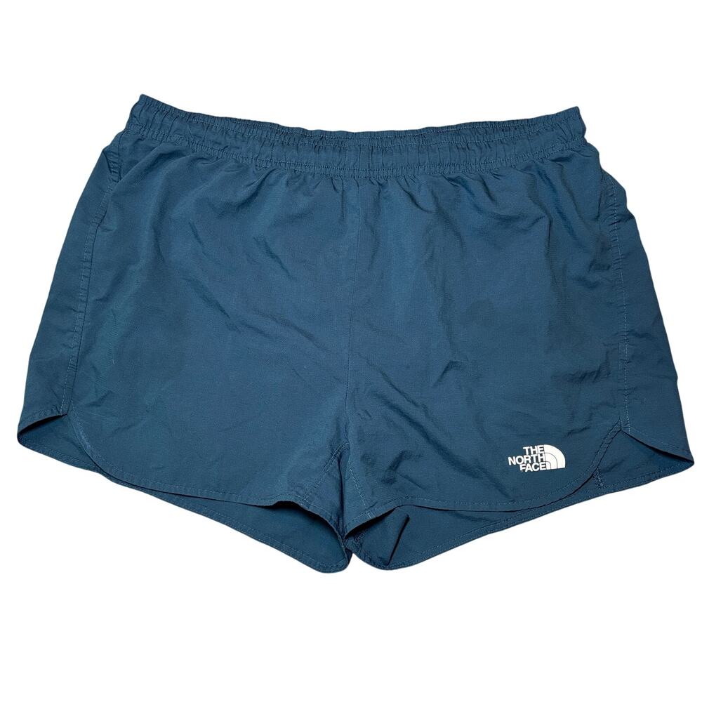 THE NORTH FACE Women L Athletic Shorts Solid Navy Blue